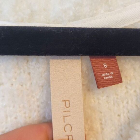 Pilcro Anthropologie Cream Teddy Oversized Tunic Sweater Size S - Picture 4 of 6